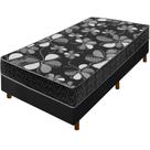 Cama Box Preta + Colchão Solteiro Florencia Espuma D28 Liso 88x188x51cm