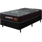 Cama Box Preta + Colchão Solteiro San Martin Molas Superlastic 88x188x64cm