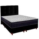 Cama Box Preto+Colchão Casal Airtech 150 Ortobom + Cabeceira Cama Box Preto+Colchão Casal Airtech 150 Ortobom + Cabeceira