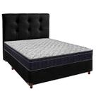 Cama Box Preto+Colchão Casal Airtech 150 Ortobom + Cabeceira Cama Box Preto+Colchão Casal Airtech 150 Ortobom + Cabeceira