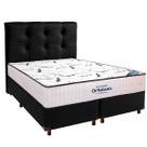 Cama Box Preto + Colchão Queen High Foam Ortobom + Cabeceira