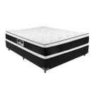 Cama Box Preto e Colchão Black & White Air Double Face Espuma D33 Casal Castor