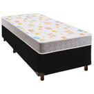 Cama + Box Preto e Colchão D20 Solteiro