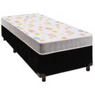 Cama Box Preto Solteiro Simples + Colchão D20