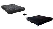 Cama Box Queen 158 Bipartido Tecido Sintético Preto com Colchão Florenza Espuma D28 Preto
