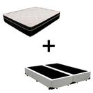 Cama Box Queen 158 Tecido Branco Com Colchão Paris Molas Preto 66x158x198 Cama Box Queen 158 Tecido Branco Com Colchão Paris Molas Preto 66x158x198