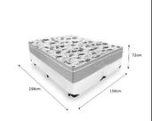 Cama Box Queen 158 Tecido Sintético Branco com Colchão de Molas Ensacadas - Probel Evolution 72x158x198 Cama Box Queen 158 Tecido Sintético Branco com Colchão de Molas Ensacadas - Probel Evolution 72x158x198