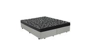 Cama Box Queen 158 Tecido Sintético Branco Com Colchão Espuma D20 - Tampo Preto 12cm Cama Box Queen 158 Tecido Sintético Branco Com Colchão Espuma D20 - Tampo Preto 12cm