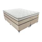 Cama Box Queen Aquarius com Colchão Queen Molas Ensacadas Bege e Branca