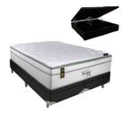 Cama Box Queen Baú Preto Ecstasy Portobel Molas PillowTop