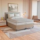 Cama Box Queen Bege + Colchão Paris Molas Ensacadas Bege