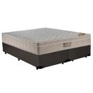 Cama Box Queen Bipartido Airtech com Colchão Molas Ensacadas Pillow Top material sintético Marrom Ortobom