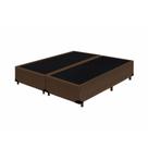 Cama Box Queen Bipartido Ayman Móveis Suede Marrom 40x158x198