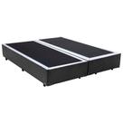 Cama Box Queen Bipartido Sintético Cama Cinza 158x198x42cm