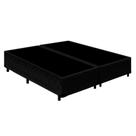 Cama Box Queen Bipartido Starflex Suede Preto 158x198x42