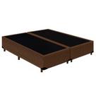 Cama Box Queen Bipartido Suede Cama Marrom 158x198x42cm
