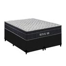 Cama Box Queen Bipartido Suede + Colchão Molas Ensacadas Royal Sleep Royal Air 158cm - Suporta Até 150 Kg Por Pessoa