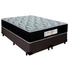 Cama Box Queen Bipartido Suede + Colchão Molas Ensacadas SerenePrime Sonnolux 158x198x65