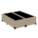Cama Box Queen Bipartido Turca Sintético Bege 158x198x40