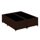 Cama Box Queen Bipartido Turca Sintético Marrom 158x198x40