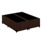 Cama Box Queen Bipartido Turca Suede Marrom 158x198x40