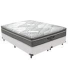 Cama Box Queen Branco e Colchão Ibiza Molas Ensacadas V-Tech