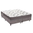 Cama Box Queen Cinza + Colchão Light D33 Ortobom Cama Box Queen Cinza + Colchão Light D33 Ortobom