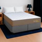 Cama Box Queen Cinza + Colchão Manchester D33 PoliConfort