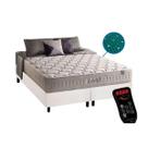 Cama Box Queen: Colchão c/Vibro Massagem Anjos MasterPocket Commodite + Base CRC Courano White(158x198)