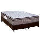 Cama Box Queen: Colchão c/ Vibro Massagem Paropas Vibro Aplause Smart Brown + Base CRC Suede Brown (158x198)