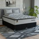Cama Box Queen + Colchão Comfort Class Pillow Top 158x198cm Branco/suede Preto Cama Box Queen + Colchão Comfort Class Pillow Top 158x198cm Branco/suede Preto