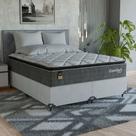 Cama Box Queen Colchão Comfort Class Pillow Top 158x198cm Cinza suede Branco Cama Box Queen Colchão Comfort Class Pillow Top 158x198cm Cinza suede Branco