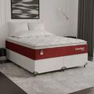 Cama Box Queen Colchão Comfort Class Pillow Top 158x198cm Vinho suede Branco Cama Box Queen Colchão Comfort Class Pillow Top 158x198cm Vinho suede Branco