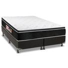 Cama Box Queen: Colchão Espuma Castor D33 Black e White Double Face + Base CRC Suede Black(158x198)