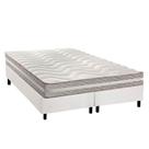 Cama Box Queen: Colchão Espuma D33 Paropas D45/ Pro Sono Double Face Prata + Base CRC Courano White (158x198)