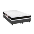 Cama Box Queen: Colchão Espuma D45 Castor Black e White Double Face + Base CRC Suede Gray(158x198)