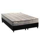 Cama Box Queen: Colchão Espuma D45 Paropas Pasquale Plus Gray + Base CRC Suede Black (158x198)