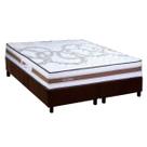 Cama Box Queen: Colchão Espuma D45 Paropas Resiste Hotel DouFace + Base CRC Suede Brown (158x198)
