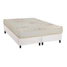 Cama Box Queen: Colchão Espuma Luckspuma D45 Gran Luck Floral Pró Saúde + Base CRC Courano White(158x198)