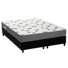 Cama Box Queen: Colchão Espuma Ortobom D33 Light Saúde + Base CRC Suede Black(158x198)
