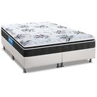 Cama Box Queen: Colchão Espuma Probel D40 Guarda Costas Premium Hiper Firme + Base CRC Courano White(158x198)