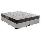 Cama Box Queen Colchão Mola Ensacada Belos Sonhos + Box Sintético 67x158x198 Cinza