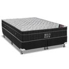 Cama Box Queen: Colchão Molas Bonnel Ortobom Nanolastic Airtech Progressive + Base CRC Suede Black(158x198)