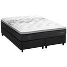 Cama Box Queen: Colchão Molas Ensacadas Herval Partenon C1629 ViscoGel + Base CRC Suede Gray (158x198x33)