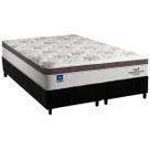 Cama Box Queen: Colchão Molas Ensacadas Plumatex MasterPocket Personalle + Base CRC Suede Black(158x198)