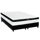 Cama Box Queen: Colchão Molas MasterPocket Ensacadas Luckspuma Gold Line Elastic Gel + Base CRC Suede Black (158x198)