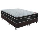 Cama Box Queen: Colchão Molas Ortobom SuperPocket Elegant + Base CRC Suede Black(158x198)
