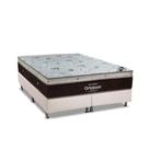 Cama Box Queen: Colchão Molas Ortobom SuperPocket Sleep King Látex + Base CRC Courano White(158x198)