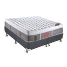 Cama Box Queen: Colchão Molas Pocket Ensacadas Castor Light Stress Oxygen New Plush + Base CRC Suede Gray (158x198)
