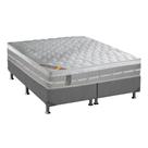 Cama Box Queen: Colchão Molas Pocket Ensacadas Castor Premium Gel + Base CRC Suede Gray (158x198)